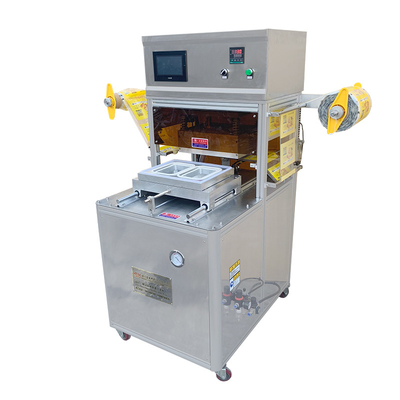 Automatic Food Tray Sealing Machine Nitrogen Vacuum Sealer / Modified Atmosphere Packaging Machine